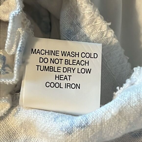 New! LA Hearts Linen Blend Floral Corset Top White & Blue Ruffles Size M - Picture 10 of 10